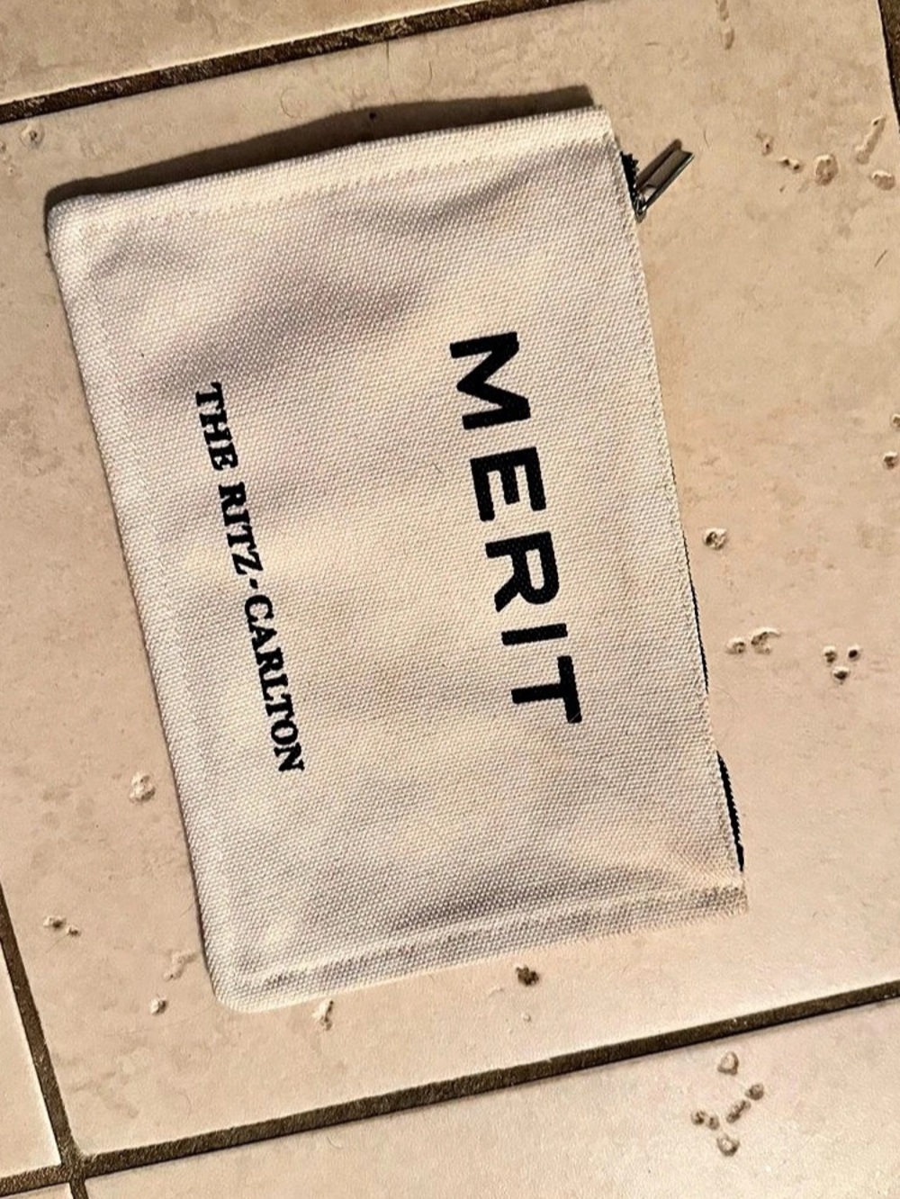 MERIT Beauty x Ritz-Carlton Limited Edition Canvas Cosmetic Travel Pouch